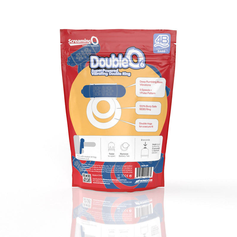 Screaming O Screaming O 4b - Double O Super Powered Vibrating Double Ring - Blueberry