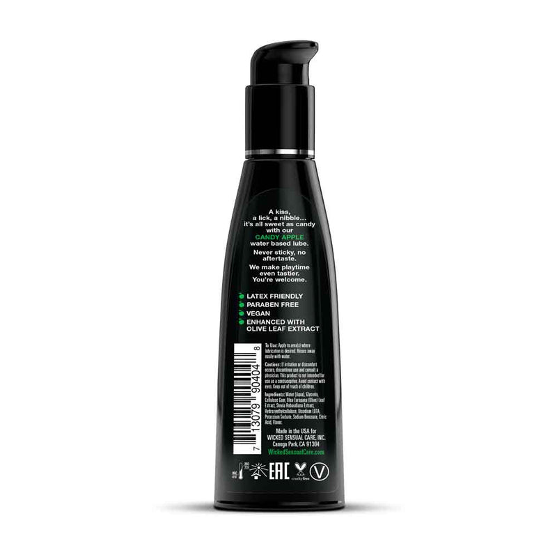 Wicked Sensual Care Aqua Candy Apple Flavored Water Based Intimate Lubricant - 4 Fl. Oz.