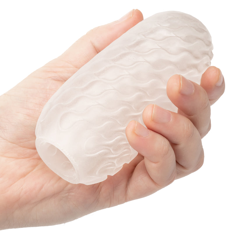 CalExotics Boundless Reversible Nubby Stroker - Clear - Stroker Masturbator - Stroker Sleeve