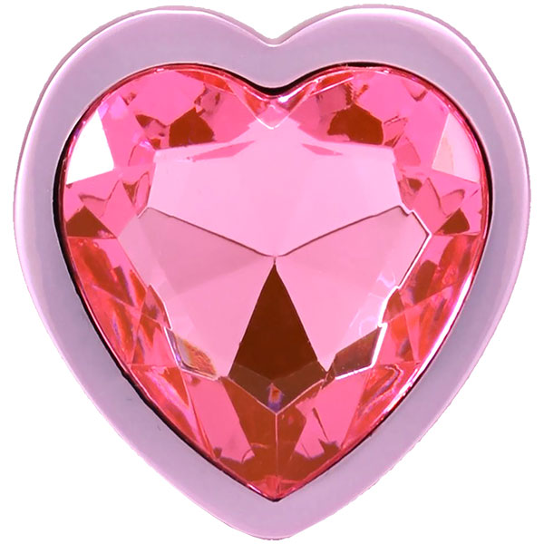 Doc Johnson Booty Bling Metal Heart Plug - Medium - Pink