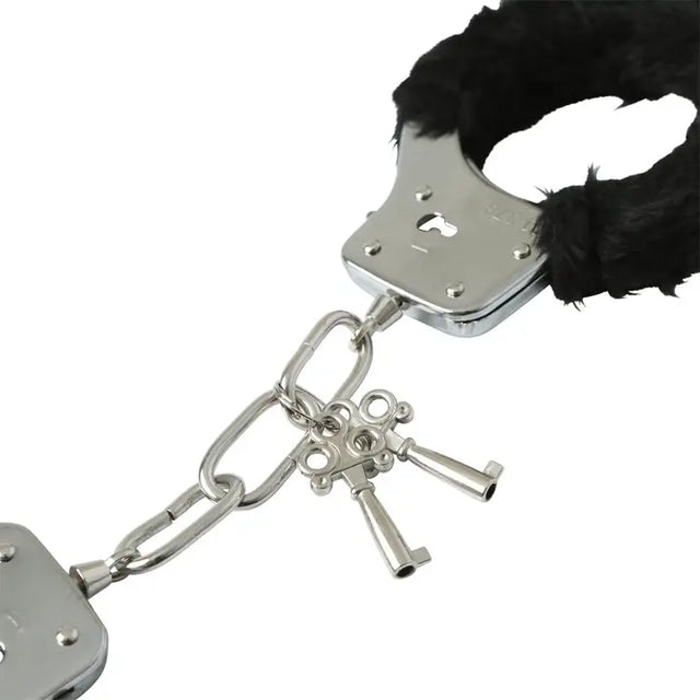 Sportsheets Sex and Mischief Furry Handcuffs - Black