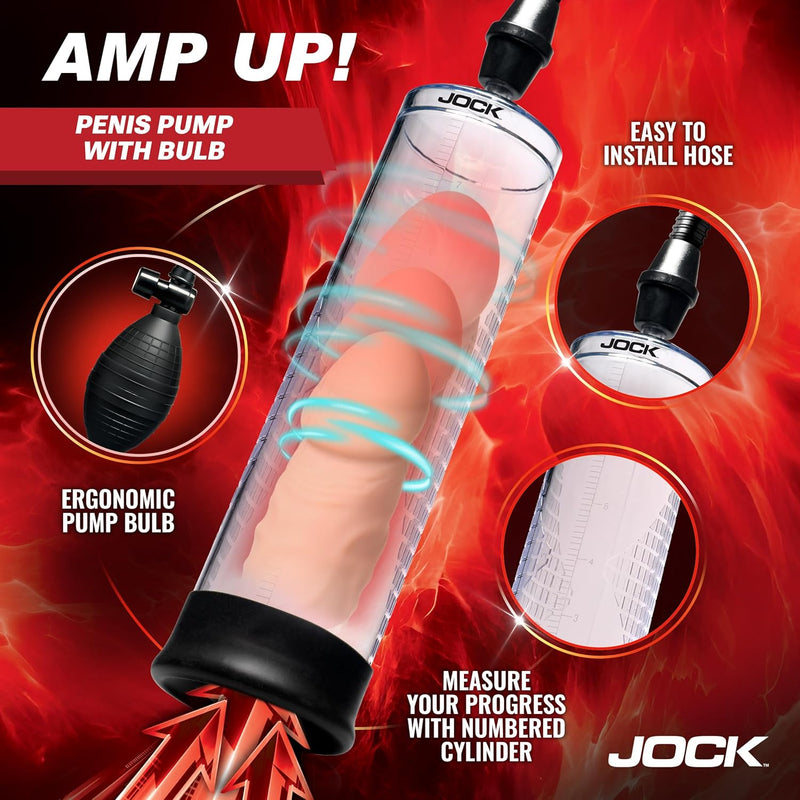 Curve Toys Amp Up Penis Pump With Bulb - Clear