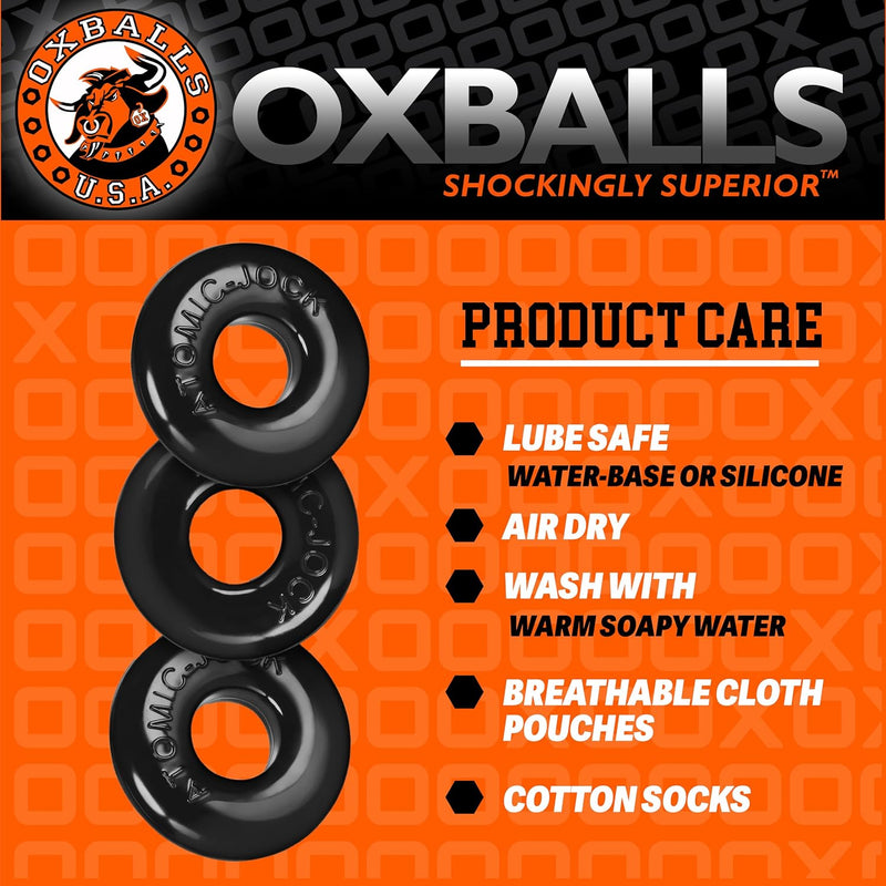 Oxballs Ringer Cockring 3 Pack - Small - Black