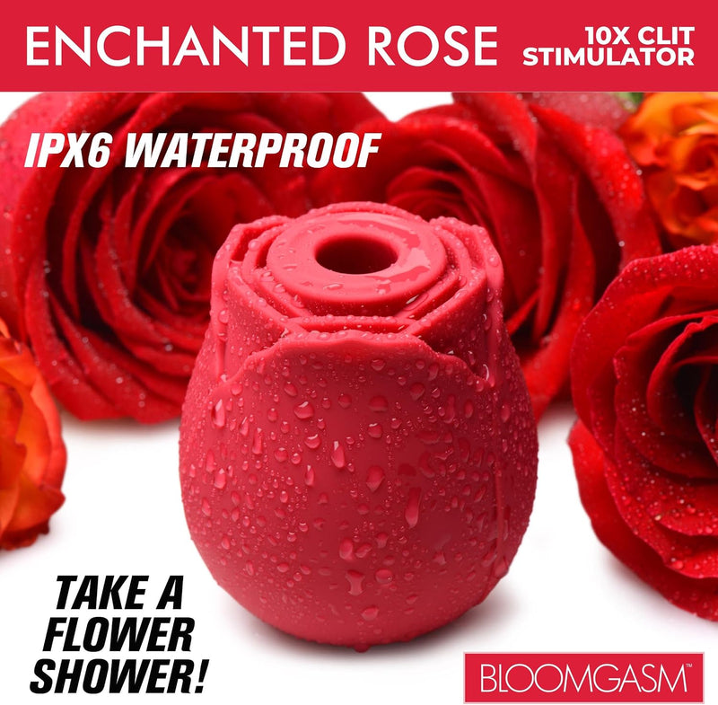 XR Brands Inmi - Bloomgasm Wild Rose Silicone Suction Stimulator - Red