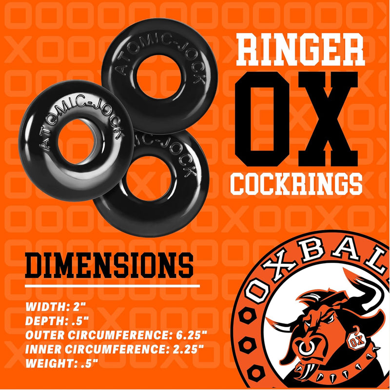 Oxballs Ringer Cockring 3 Pack - Small - Black