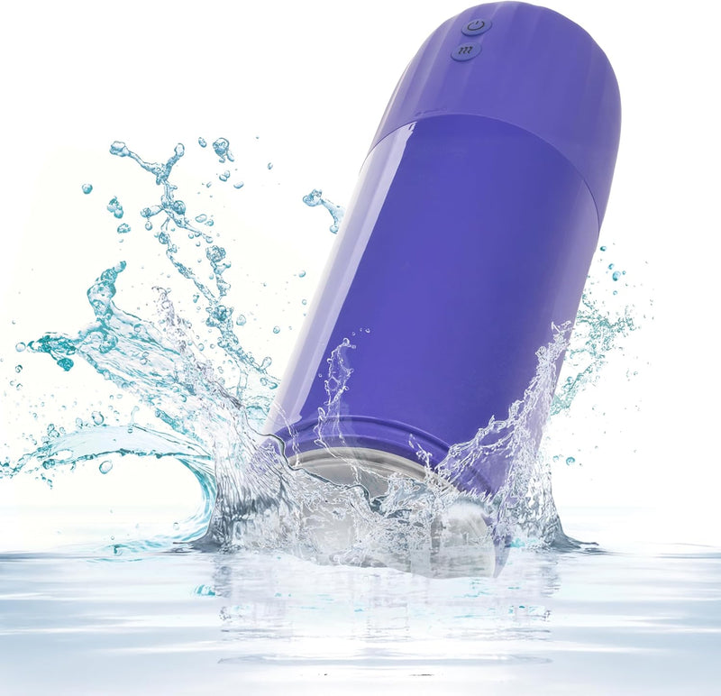 CalExotics Connect Stroker with Vibration and Suction - Purple - Stroker Masturbator - Canister Masturbation Cup
