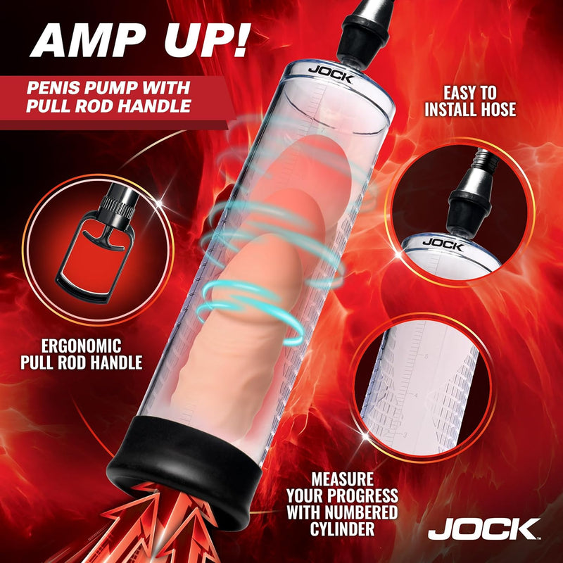 Curve Toys Amp Up Penis Pump With Pull Rod - Clear