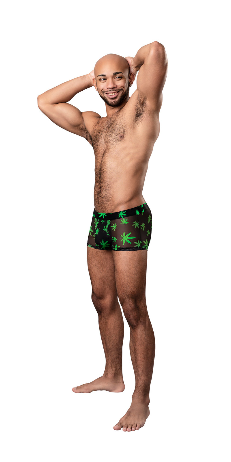 Male Power Hazy Dayz - Pouch Short - Small - Pot Leaf
