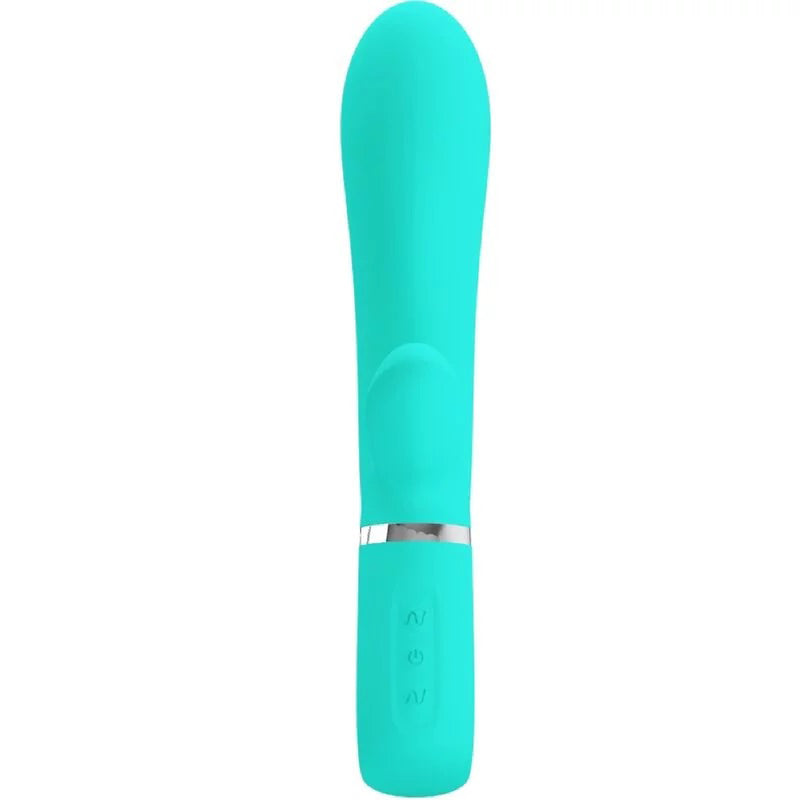 Pretty Love Thomas Super Soft Silicone Rabbit Vibrator - Turquoise