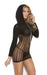 "Hooded Mini Dress - One Size - Black EM-8863"