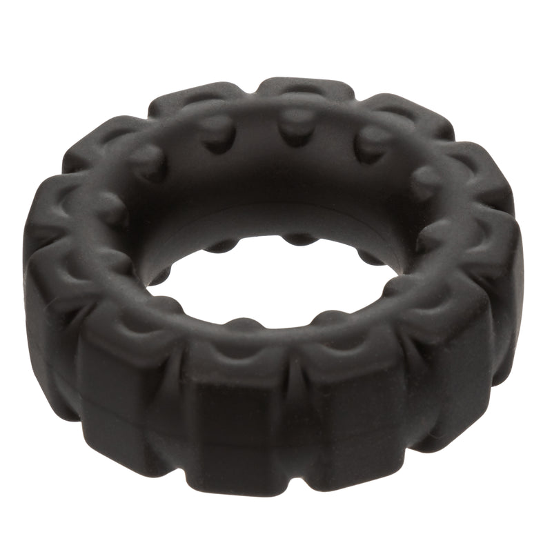 CalExotics Alpha Liquid Silicone Prolong Tread Ring - Black