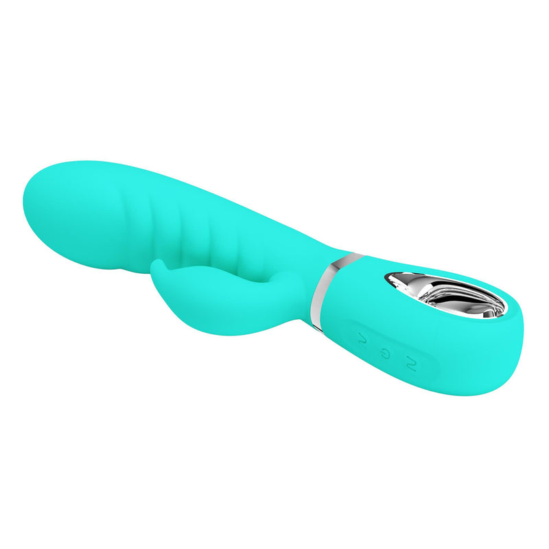 Pretty Love Prescott Super Soft Rabbit Silicone Vibrator - Vibrator -Teal