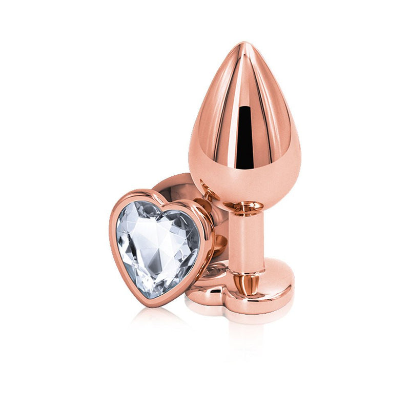 nsnovelties Rear Assets - Rose Gold Heart - Medium - Clear