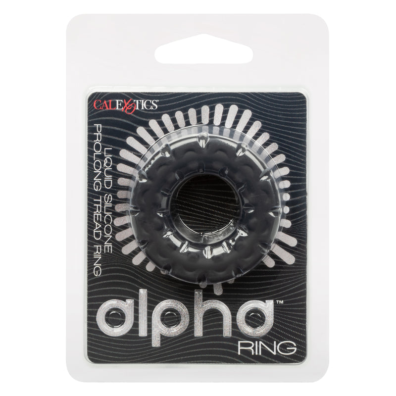 CalExotics Alpha Liquid Silicone Prolong Tread Ring - Black
