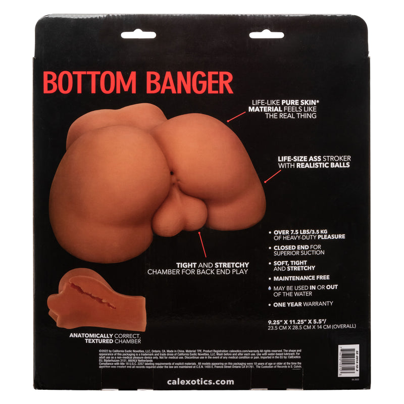 CalExotics Stroke It Bottom Banger - Brown - Stroker Masturbator - Realistic Body Part Stroker