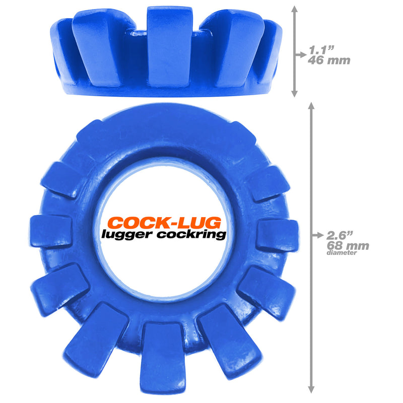Oxballs Cock-Lug Lugged Cockring - Marine Blue