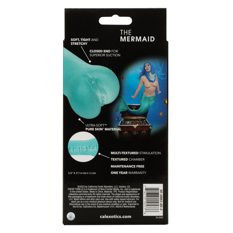 CalExotics Cheap Thrills - The Mermaid - Teal - Stroker Masturbator - Pocket Pussy