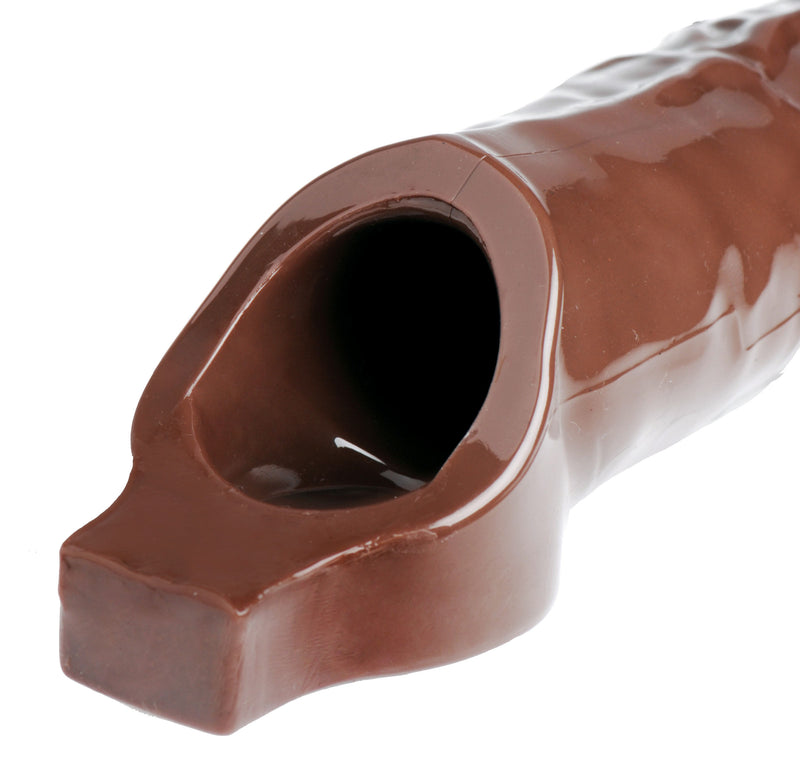 XR Brands Really Ample Penis Enhancer Sheath - Brown