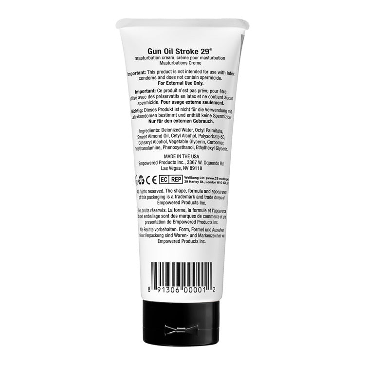 Gun Oil - Pink Lubricant Stroke 29 - 3.3 Oz Tube - Masturbation Cream