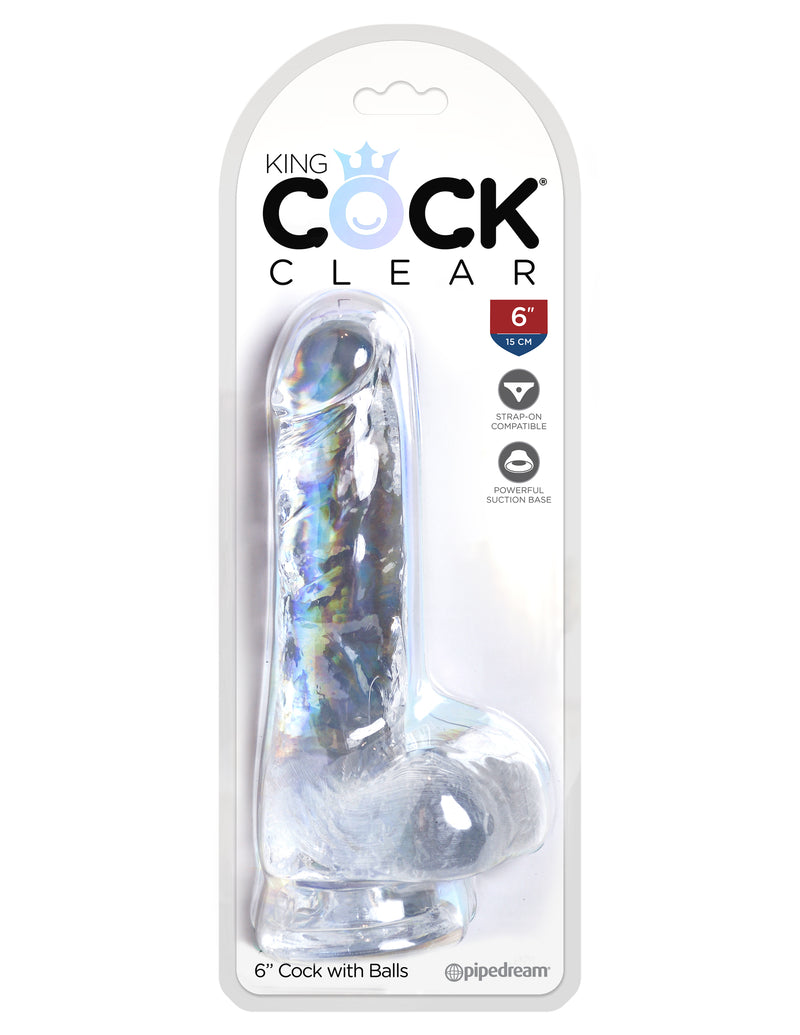 Pipedream King Cock Clear 6 Inch Cock With Balls