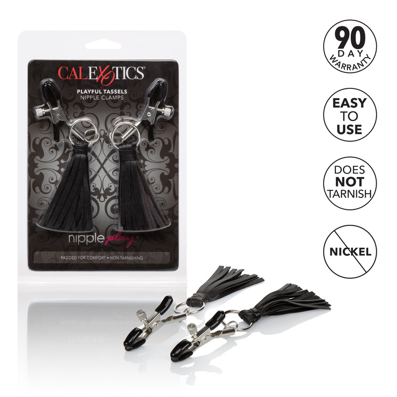 CalExotics Nipple Play Playful Tassels Nipple Clamps - Black