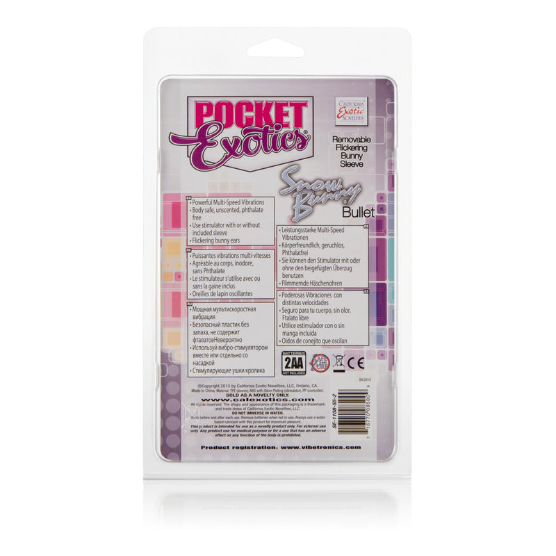 CalExotics Pocket Exotics Snow Bunny Bullet - Clear