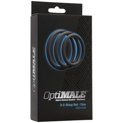 Doc Johnson Optimale 3 Ring Set - Thin - Slate