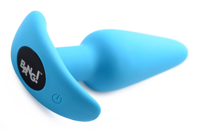 XR Brands 21x Silicone Butt Plug With Remote - Blue