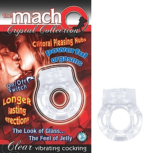 Nasstoys The Macho Crystal Collection Vibrating Cock Ring- Clear