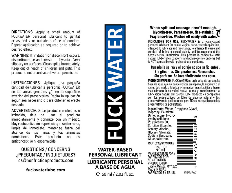 Fuck Water Fuck Water Water-Based Lubricant - 2 Fl. Oz.