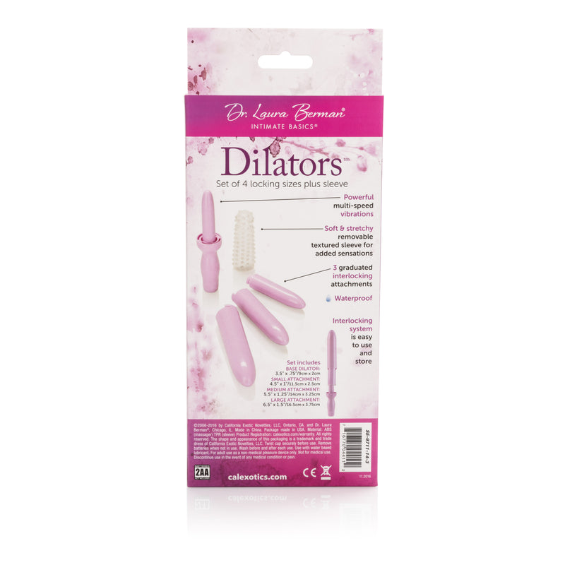 CalExotics Dr. Laura Bernam Dilators - Set of 4 Locking Sizes Plus Sleeve - Purple