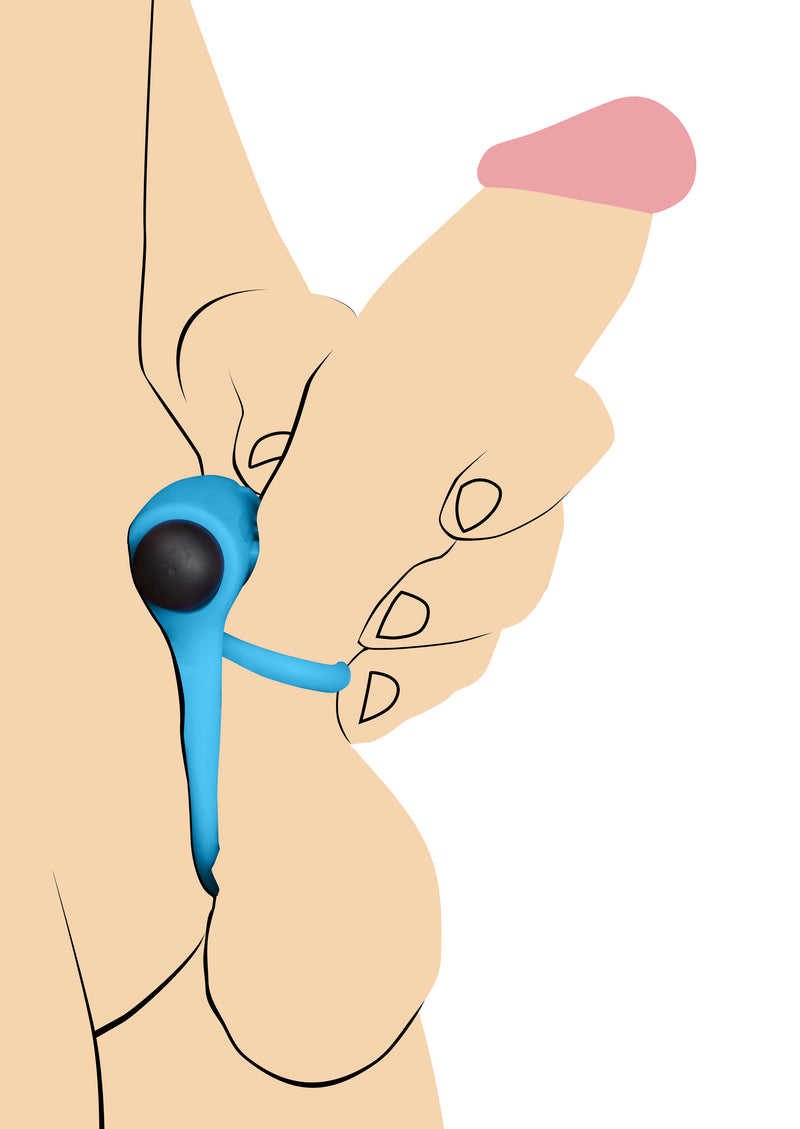 XR Brands Bang - Silicone Cockring and Bullet With Remote Control - Blue