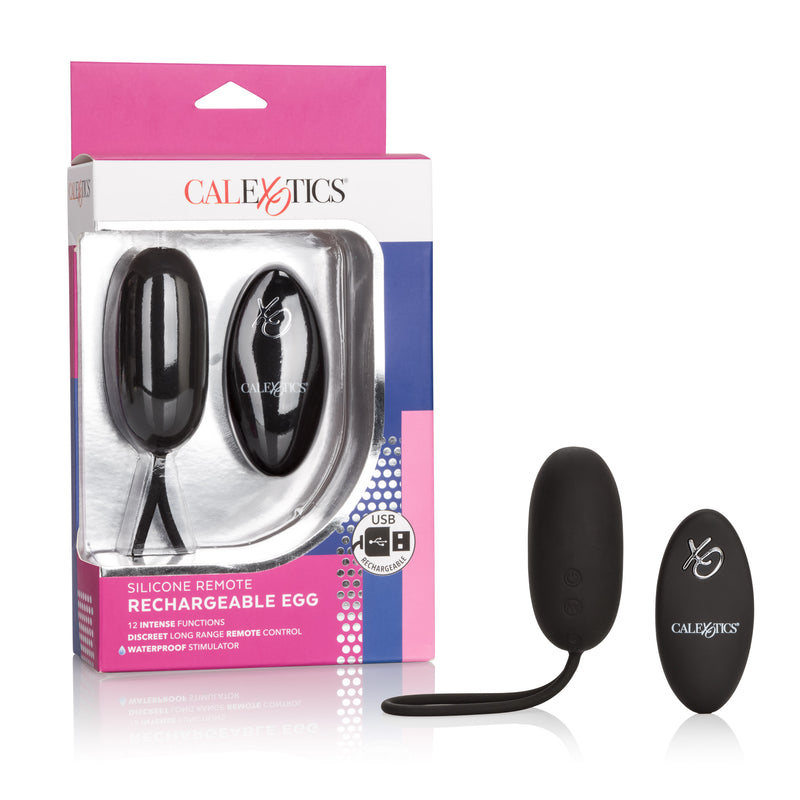 CalExotics Silicone Remote Rechargeable Egg - Black