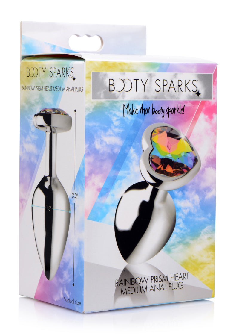 XR Brands Rainbow Prism Heart Anal Plug - Medium