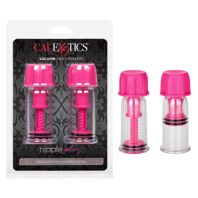 CalExotics Nipple Play Vacuum Twist Suckers - Pink