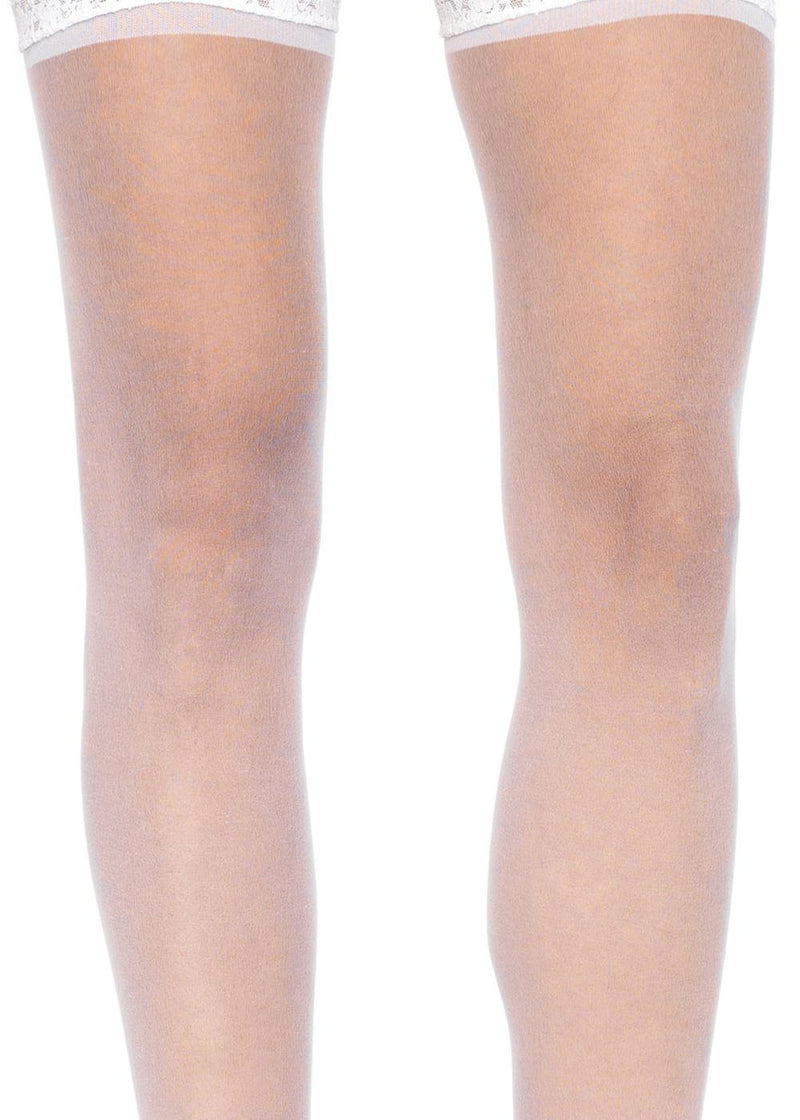 Leg Avenue Sheer Thigh Highs - One Size - White