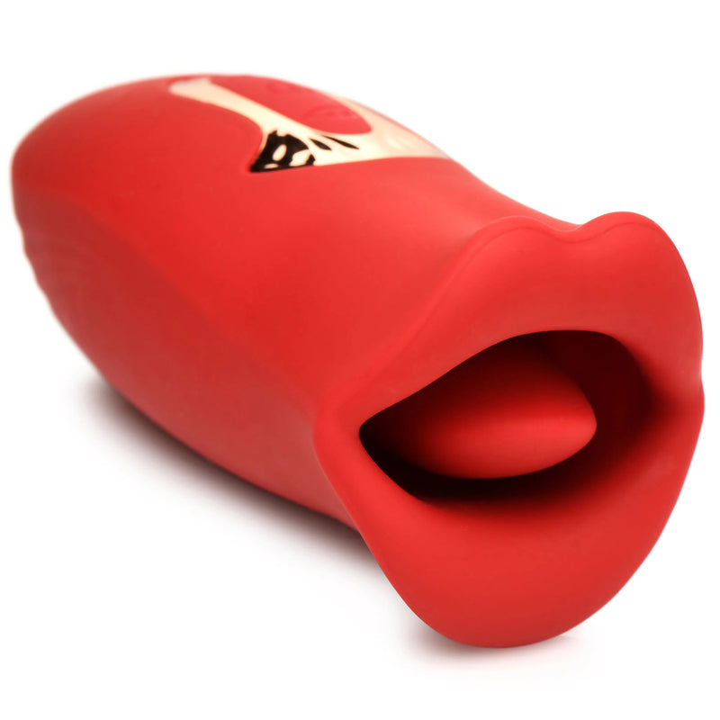 XR Brands Lickgasm Kiss and Tell Mini Kissing and Vibrating Clitoral Stimulator - Red