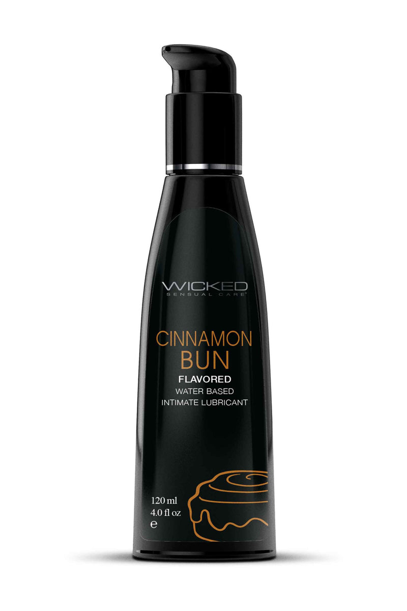 Wicked Sensual Care Aqua Cinnamon Bun Flavored Water Based Intimate Lubricant - 4 Fl. Oz.