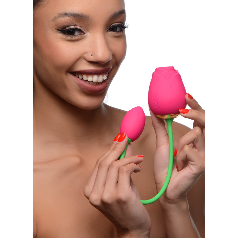 XR Brands Bloomgasm Rose Duet - Sucking Rose and Vibrating - Rosette