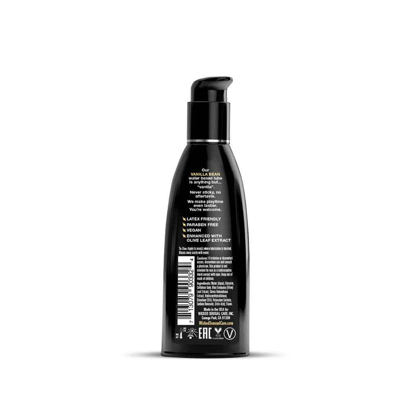 Wicked Sensual Care Aqua Vanilla Bean Flavored Water Based Intimate Lubricant - 2 Fl. Oz.