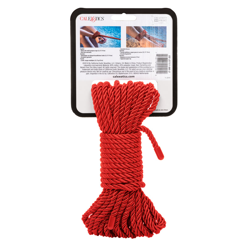 CalExotics Scandal BDSM Rope 32.75ft/ 10m - Red