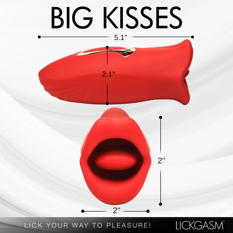 XR Brands Lickgasm Kiss and Tell Mini Kissing and Vibrating Clitoral Stimulator - Red