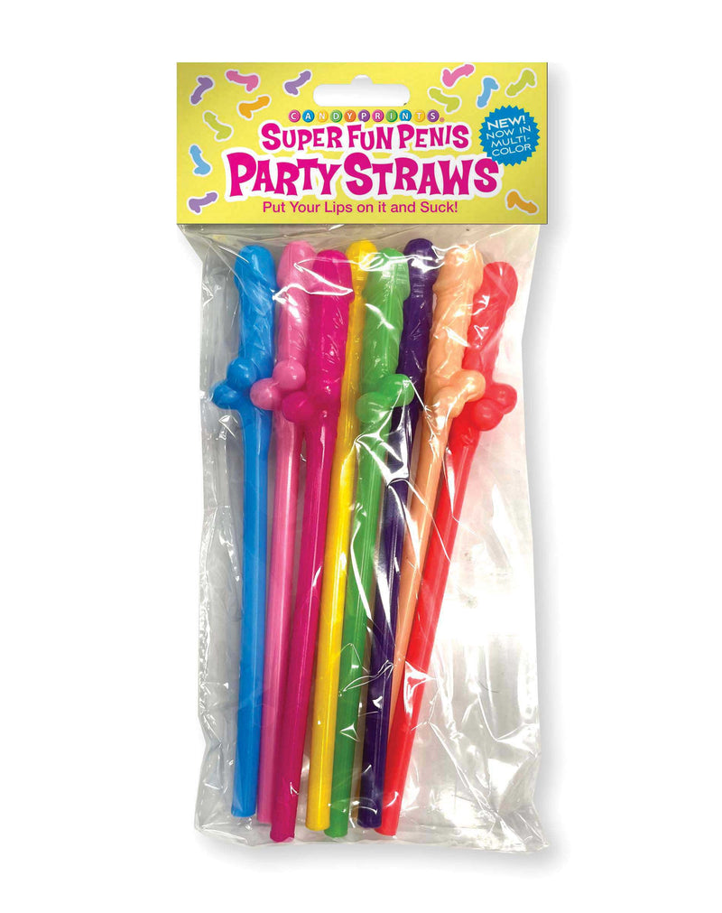 Little Genie Super Fun Penis Straws - Multicolor