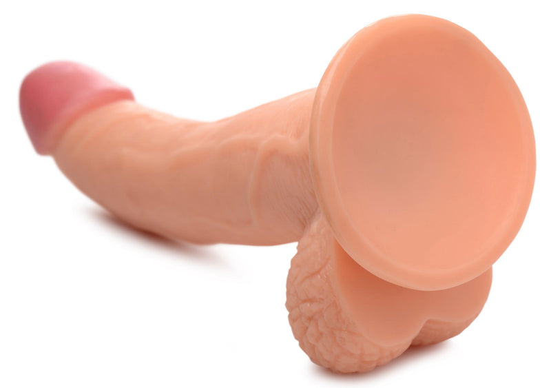 XR Brands Pop Pecker 7.5 Inch Dildo With Balls - Light