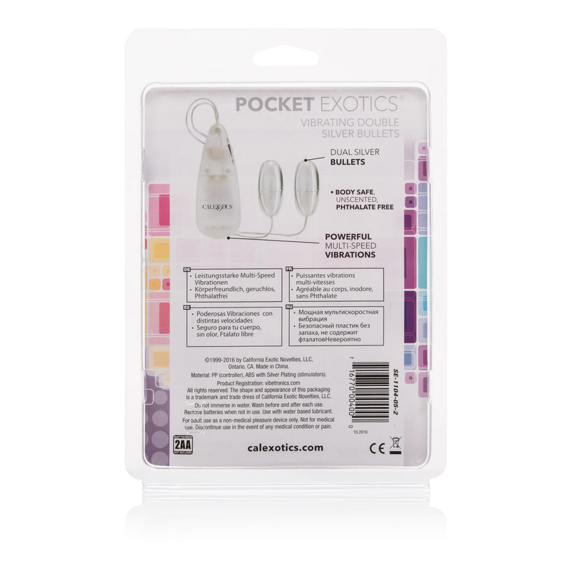 CalExotics Pocket Exotics Vibrating Double Silver Bullets