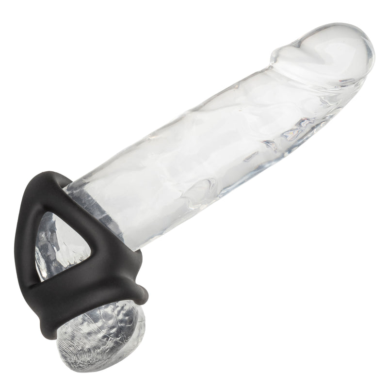 CalExotics Alpha Liquid Silicone Dual Cage and Ring - Black Ring - Black