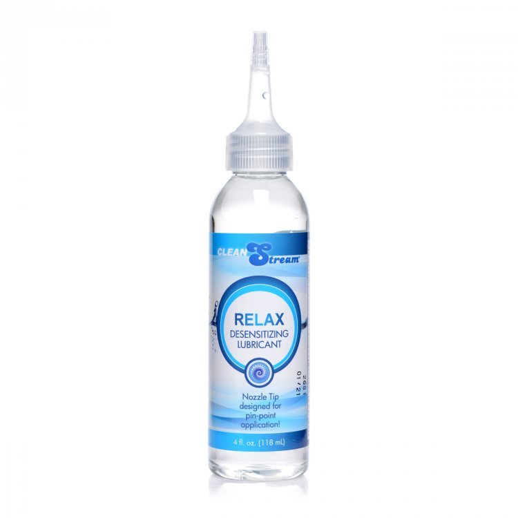XR Brands Relax Desensitizing Lubricant With Nozzle Tip - 4 Oz. 118ml