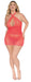 "Stretch Fishnet and Scalloped Stretch Lace Chemise - Queen - Coral DG-12606XCORQ"