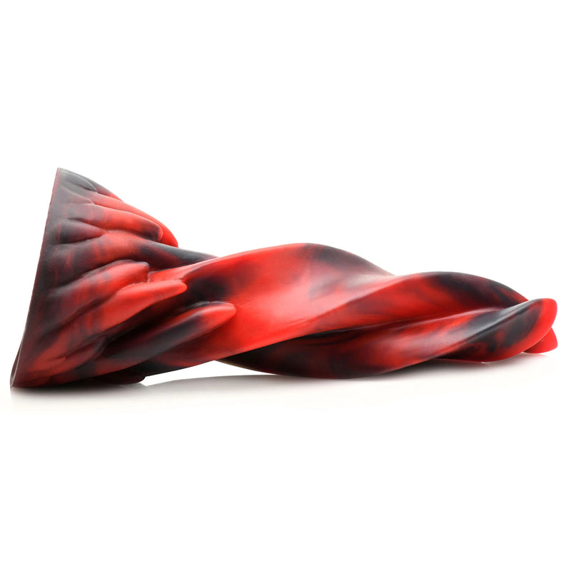 XR Brands Hell Kiss Twisted Tongues Silicone Dildo - Red