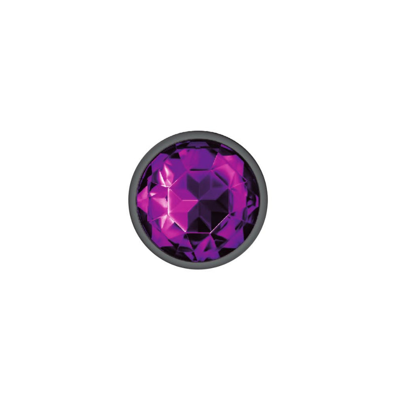 Viben Purple Round Gem Gunmetal Metal Plug - Sm